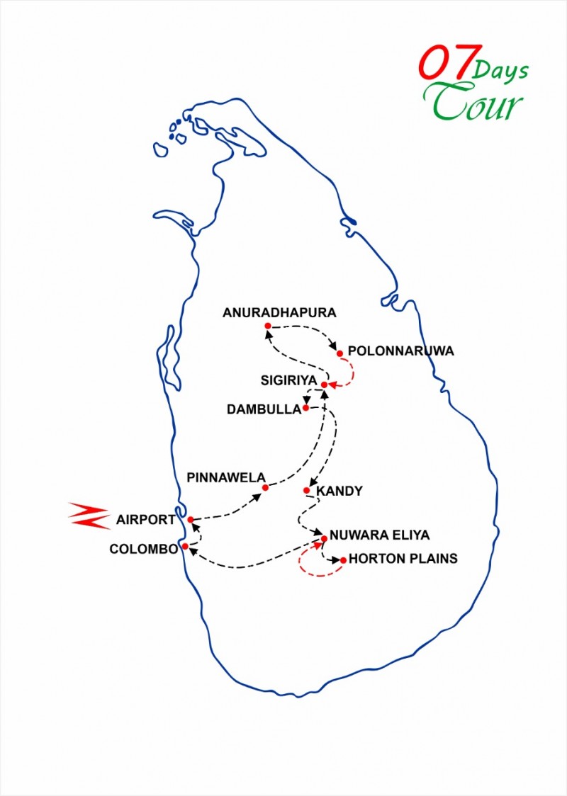 tourhub | Tweet World Travel | Sri Lanka Short Tour | Tour Map