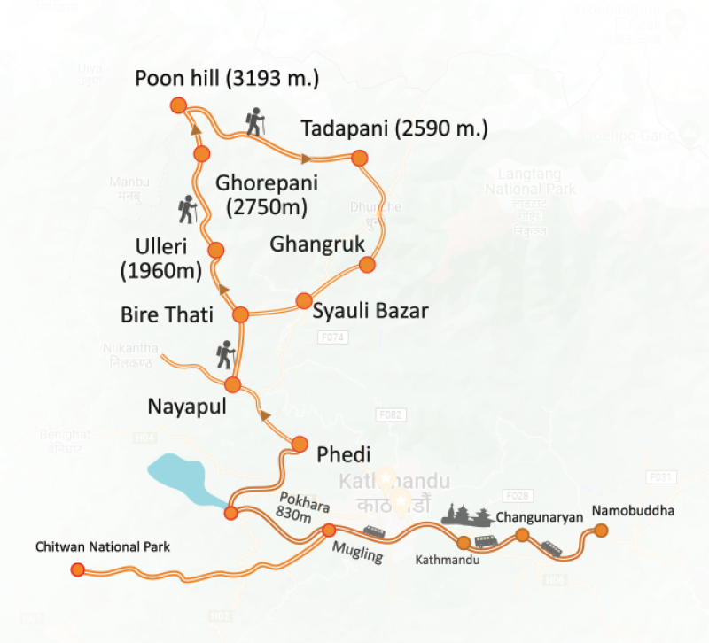 tourhub | Tweet World Travel | Essence Of Nepal Culture, Leisure, Natural And Social Impact Highlights | Tour Map