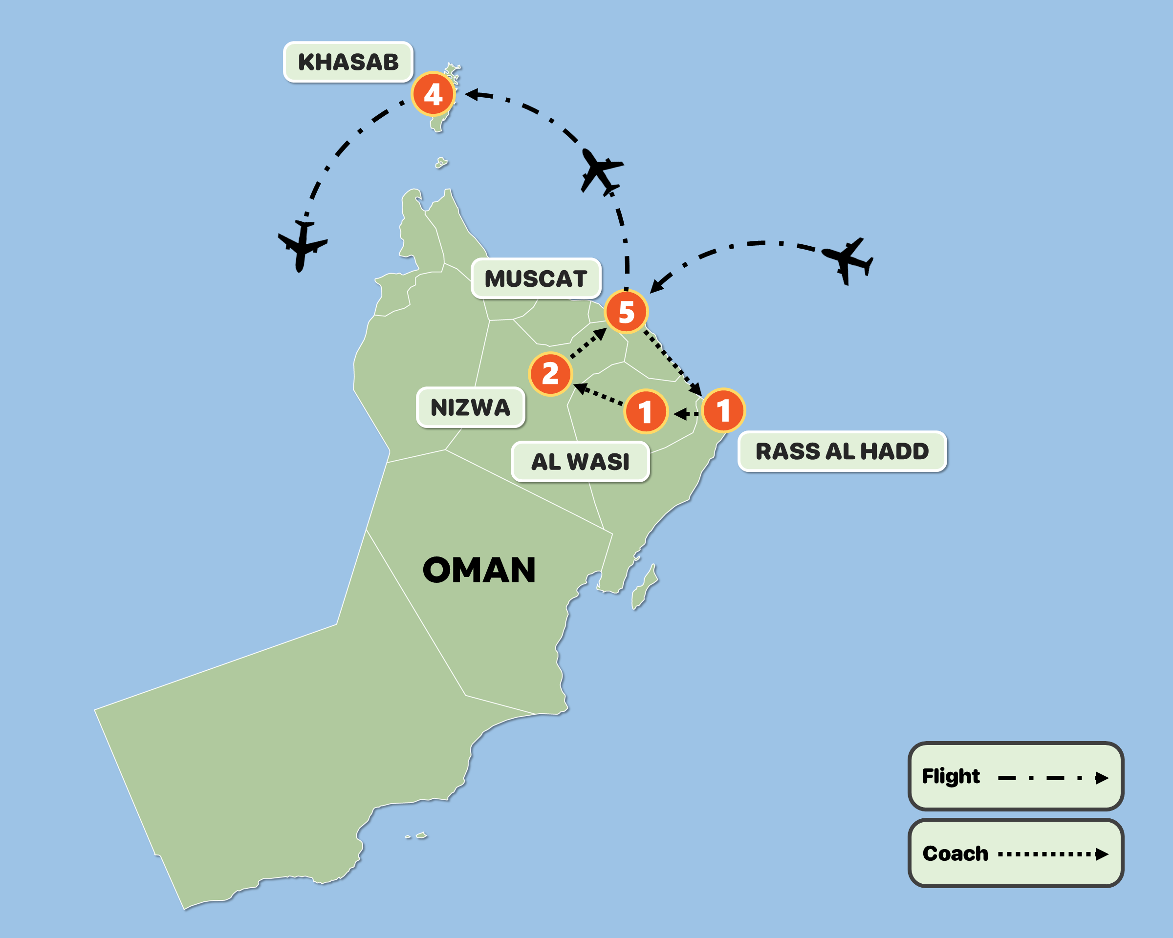 tourhub | Tweet World Travel | Jewels Of Oman Of Excellence | Tour Map