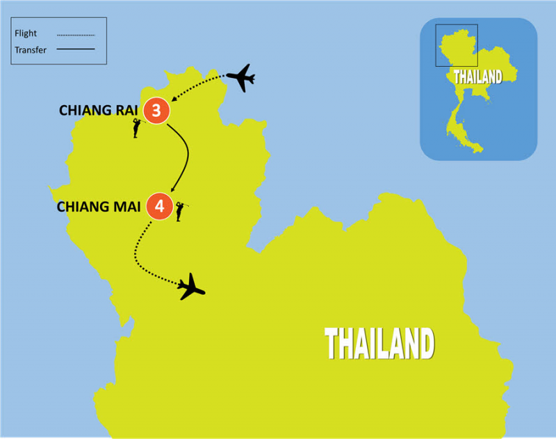 tourhub | Tweet World Travel | 8 Day Thailand Luxury Golf Package | Tour Map