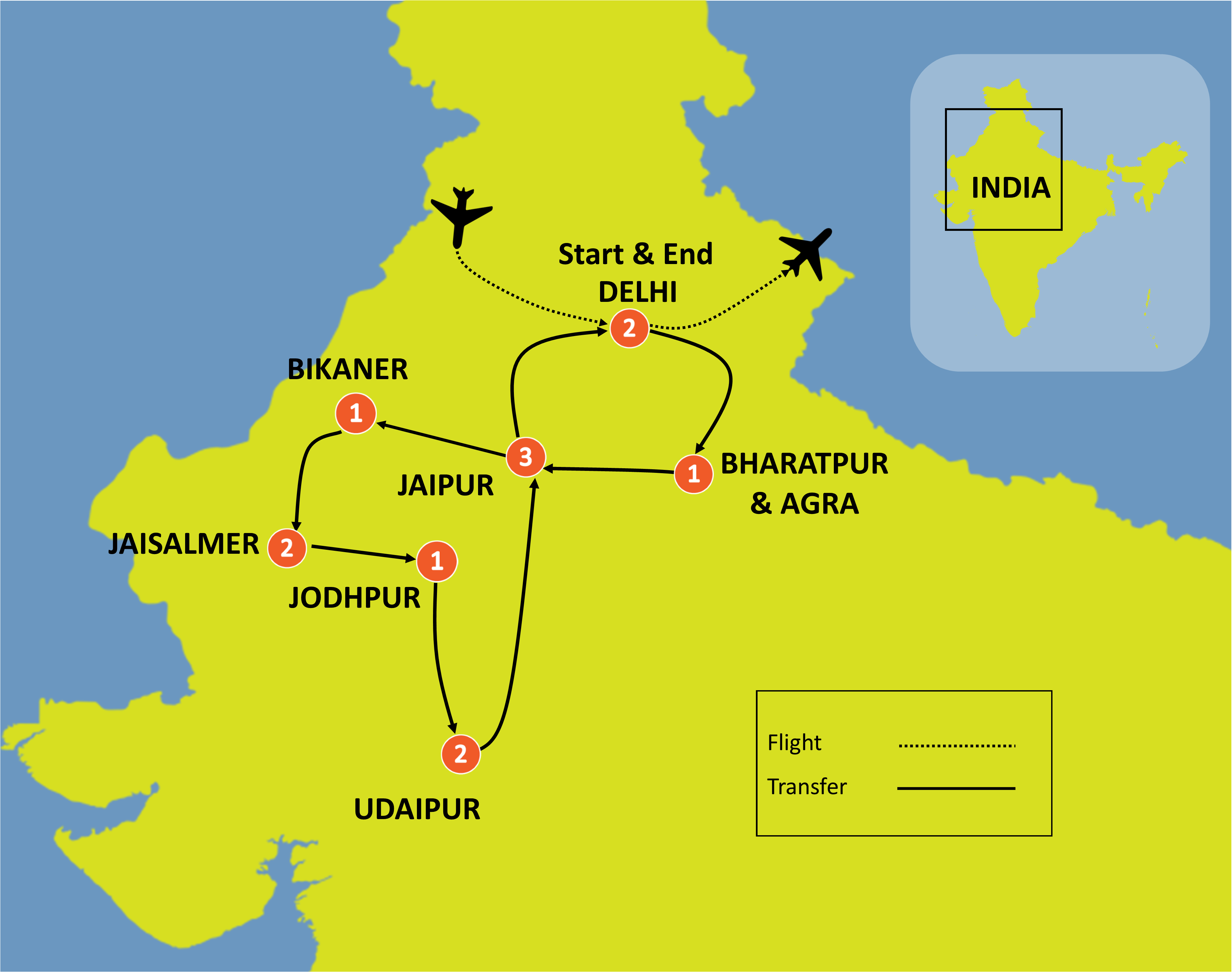 tourhub | Tweet World Travel | INDIA PREMIUM TOUR: A JOURNEY OF MAJESTY AND SPLENDOR | Tour Map