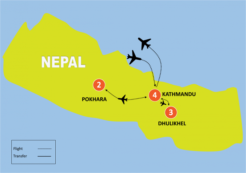 tourhub | Tweet World Travel | Inspiring Nepal Wellness Tour | Tour Map