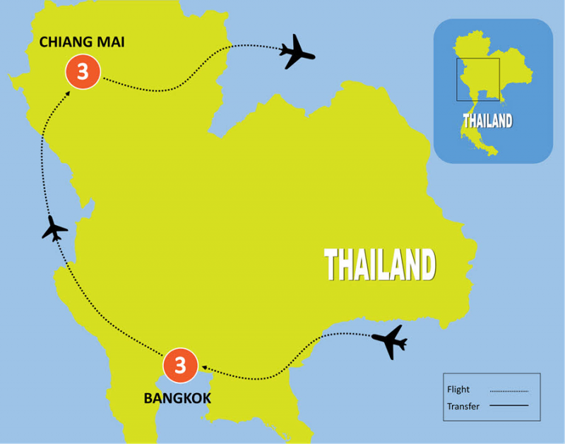 tourhub | Tweet World Travel | Thailand Luxury Wellness, Spa & Yoga Tour | Tour Map
