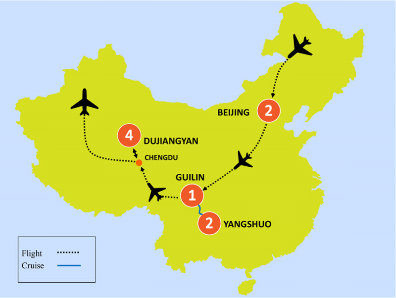 tourhub | Tweet World Travel | China Luxury Wellness And Spa Retreat | Tour Map