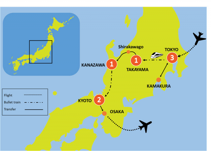 tourhub | Tweet World Travel | Splendours Of Japan | Tour Map