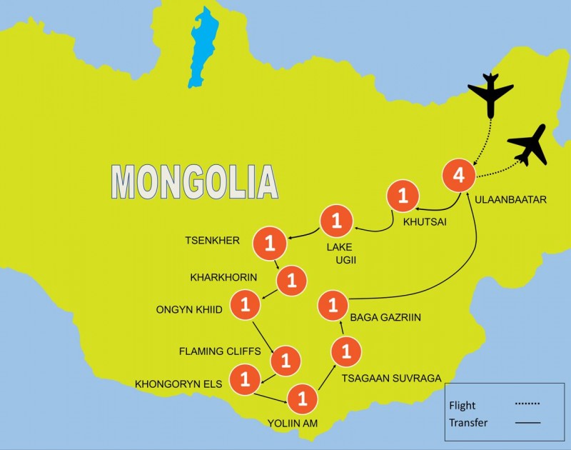tourhub | Tweet World Travel | Majestic Mongolia: A Journey Through Time, Tradition, And The Spectacular Naadam Festival Marvels | Tour Map