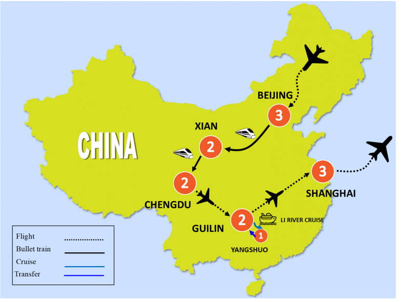 tourhub | Tweet World Travel | 14-Day Best Of China Tour | Tour Map