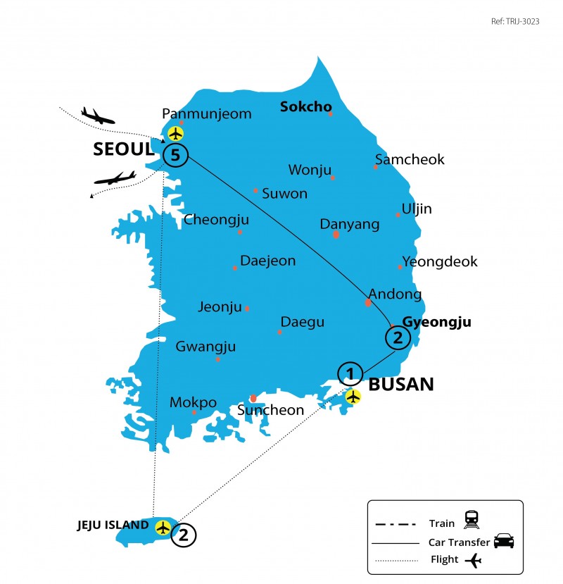tourhub | Tweet World Travel | Classic South Korea Luxury Tour | Tour Map