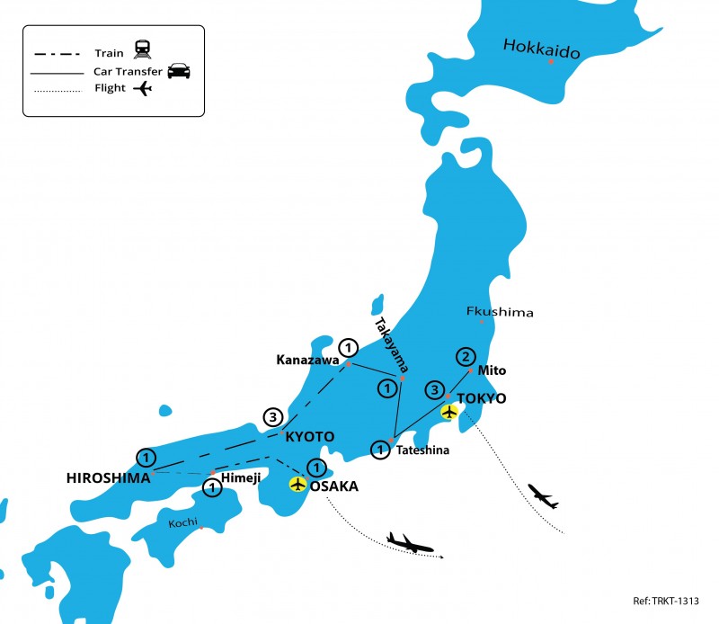tourhub | Tweet World Travel | Japan In-Depth Discovery Tour | Tour Map