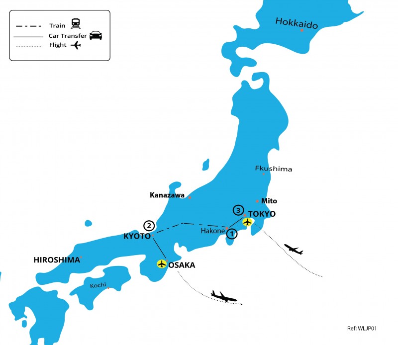 tourhub | Tweet World Travel | Luxury Japan Wellness Tour | Tour Map