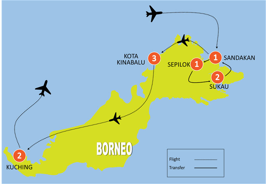 tourhub | Tweet World Travel | 10-DAY BORNEO DISCOVERY  TOUR | Tour Map